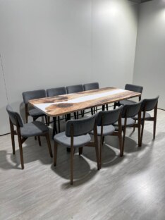 Стол кухонный обеденный прямоугольный дизайнерский лофт THETABLE RU 220х90 3.18/1.1
