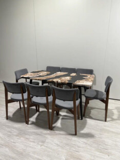 Стол кухонный обеденный прямоугольный дизайнерский лофт THETABLE RU 140х80 2.71/6.1