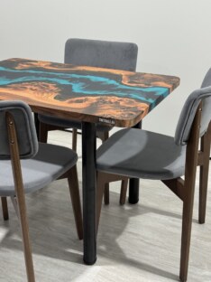 Стол кухонный обеденный прямоугольный дизайнерский лофт THETABLE 102х69 4.5/11.1