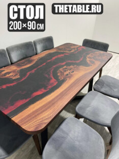 Стол кухонный обеденный прямоугольный дизайнерский лофт THETABLE RU 200х90 4.21/3.1