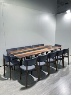 Стол кухонный обеденный прямоугольный дизайнерский лофт THETABLE RU 250х100 3.8/1.1