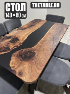 Стол кухонный обеденный прямоугольный дизайнерский лофт THETABLE RU 140х80 3.8/1.1