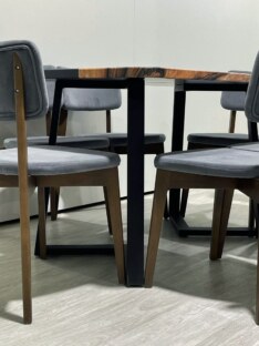 Стол кухонный обеденный прямоугольный дизайнерский лофт THETABLE RU 120х80 3.8/1.1