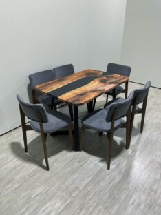 Стол кухонный обеденный прямоугольный дизайнерский лофт THETABLE RU 120х80 3.8/1.1