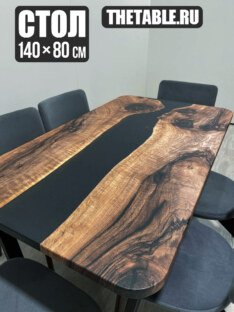 Стол кухонный обеденный прямоугольный дизайнерский лофт THETABLE RU 140х80 3.8/2.1