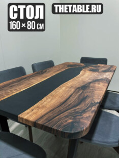 Стол кухонный обеденный прямоугольный дизайнерский лофт THETABLE RU 160х80 3.8/2.1