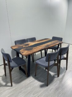 Стол кухонный обеденный прямоугольный дизайнерский лофт THETABLE RU 160х80 3.8/2.1