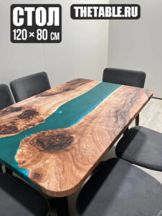 Стол кухонный обеденный прямоугольный дизайнерский лофт THETABLE RU 120х80 3.14/1.1