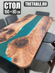 Стол кухонный обеденный прямоугольный дизайнерский лофт THETABLE RU 160х80 3.14/1.1