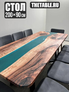Стол кухонный обеденный прямоугольный дизайнерский лофт THETABLE RU 200х90 3.14/1.1