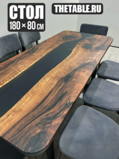 Стол кухонный обеденный прямоугольный дизайнерский лофт THETABLE RU 180х80 3.1/3.1