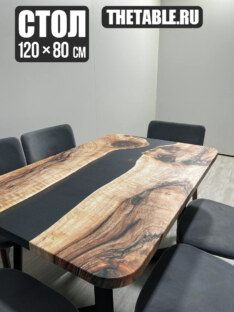 Стол кухонный обеденный прямоугольный дизайнерский лофт THETABLE RU 120х80 3.25/1.1