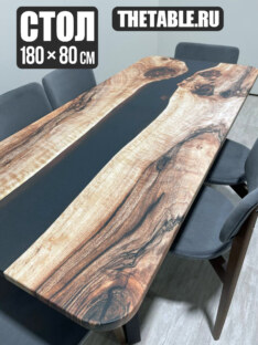 Стол кухонный обеденный прямоугольный дизайнерский лофт THETABLE RU 180х80 3.25/1.1
