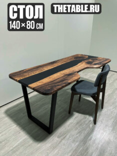 Стол компьютерный с вырезом дизайнерский лофт THETABLE RU 140х80 3.8/2.1