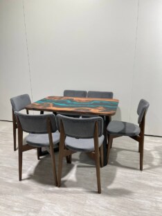 Стол кухонный обеденный прямоугольный дизайнерский лофт THETABLE RU 120х80 4.5/1.1