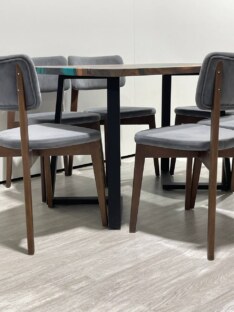 Стол кухонный обеденный прямоугольный дизайнерский лофт THETABLE RU 120х80 4.5/1.1