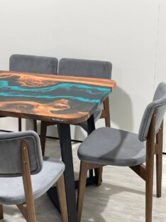 Стол кухонный обеденный прямоугольный дизайнерский лофт THETABLE RU 120х80 4.5/1.1