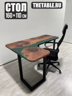 Стол компьютерный угловой дизайнерский лофт THETABLE RU 160х110 3.3/3.1