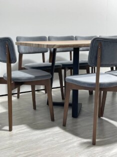 Стол кухонный обеденный прямоугольный дизайнерский лофт THETABLE RU 220х90 9.9/1.1