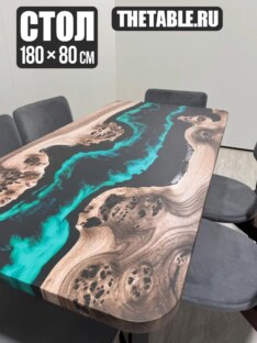 Стол кухонный обеденный прямоугольный дизайнерский лофт THETABLE RU 180х80 4.13/3.1
