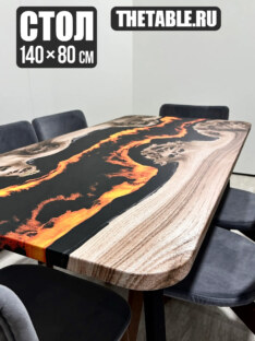 Стол кухонный обеденный прямоугольный дизайнерский лофт THETABLE RU 140х80 4.15/6.1